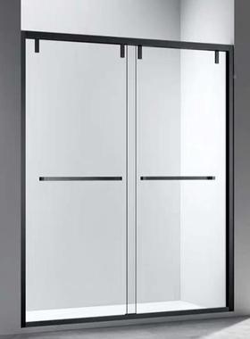 【折扣价】黑淋房一字型卫化生浴间沐浴干湿分玻璃隔离断浴室移门