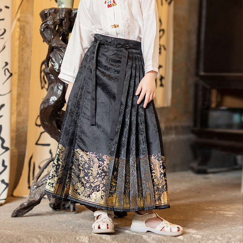 【西子问】马面裙女童夏国风2024新款国风新中式衬衫礼服套装安栀