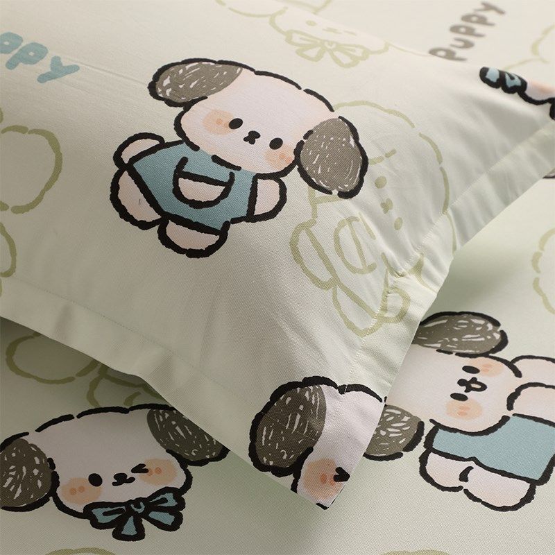 卡通加厚防皱全棉粗布床单单件 不起球儿童榻榻米炕单三件套定制