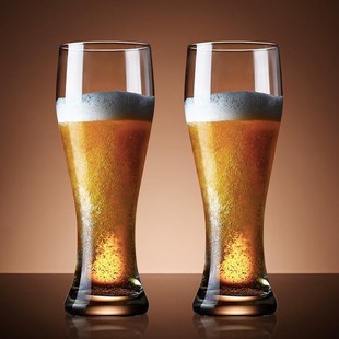 创意家用玻璃大容量扎啤杯精酿啤酒杯子2只高级感玻璃杯商用酒杯