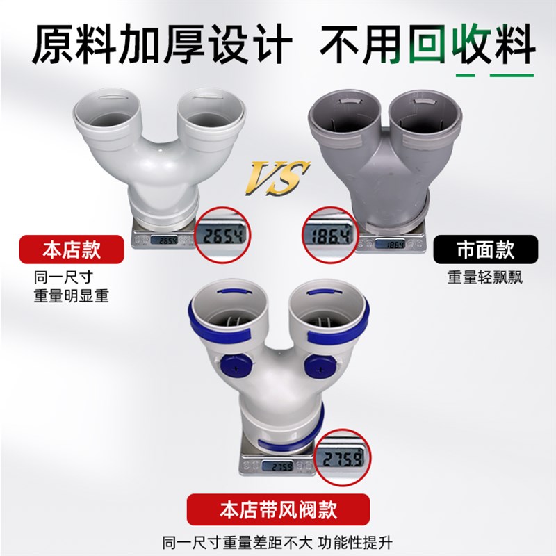 新风系统管道配件弯头直接新风PE管三通四通分支器正斜异U型三通