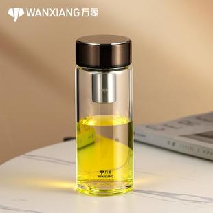 潮流清新花茶杯加厚防烫便携水杯 万象玻璃杯单层家用女带滤网个性