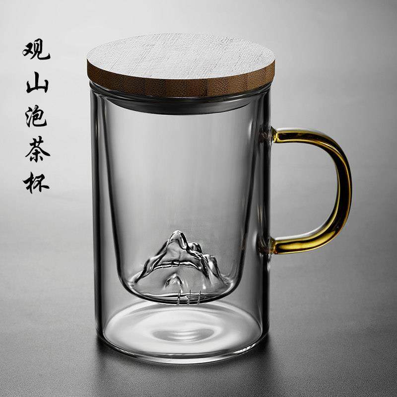 茶杯茶水分离 泡茶杯子个人专用男女办公室 玻璃水杯观山杯茶道杯,餐饮具,茶杯,淘宝优惠券,粉丝福利购,淘宝优惠卷