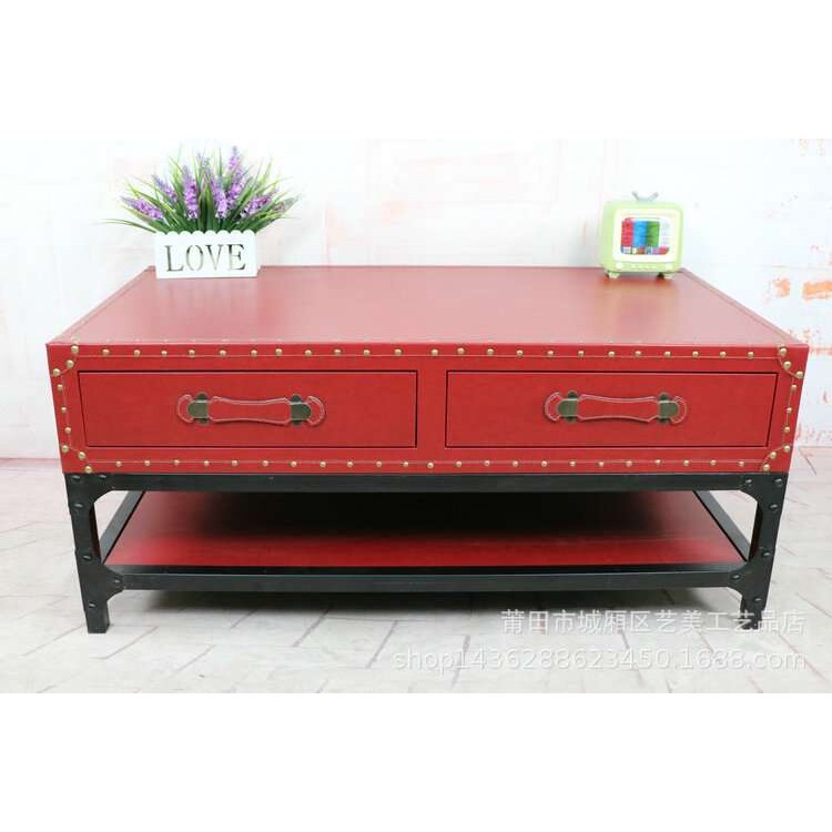 欧式小户型沙发茶桌复古做旧田园沙发茶几简约茶桌现代咖啡馆桌