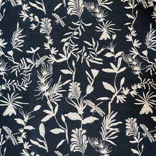 竹叶复古黑白提花布 手袋装饰工艺品布艺沙发布料