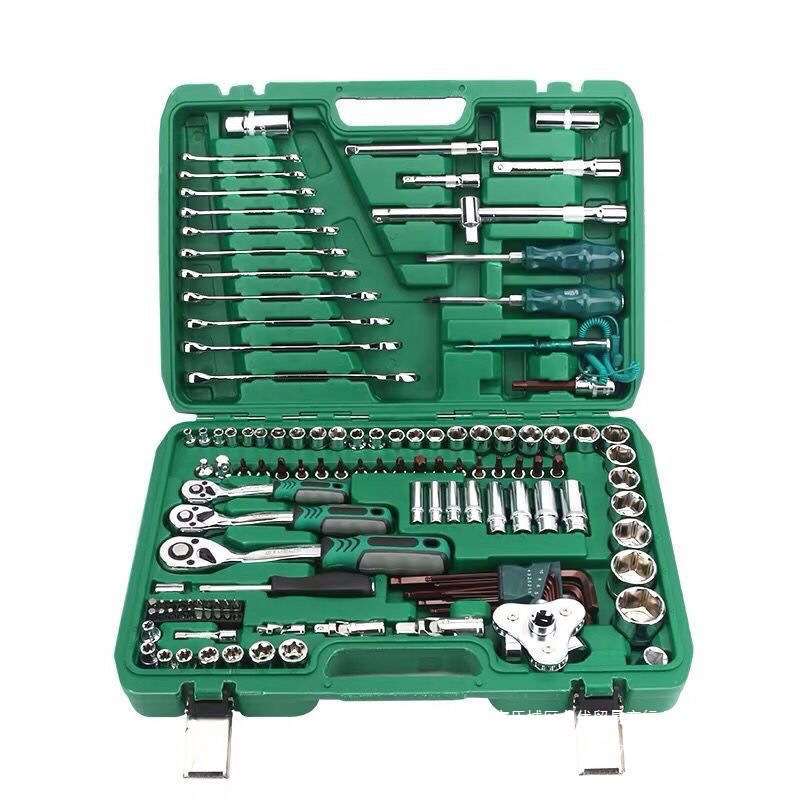 121件套汽修工具套装棘轮扳手套筒组合修车工具箱车载全套工具