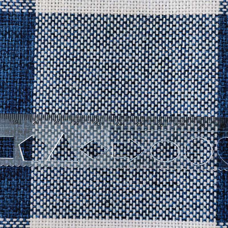 色织格子亚麻布料棉麻面料抱枕坐垫车套沙发布料 粗麻布仿麻布料