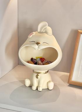 北欧大嘴兔入户玄关钥匙收纳创意客厅电视柜装饰摆件乔迁新居礼品