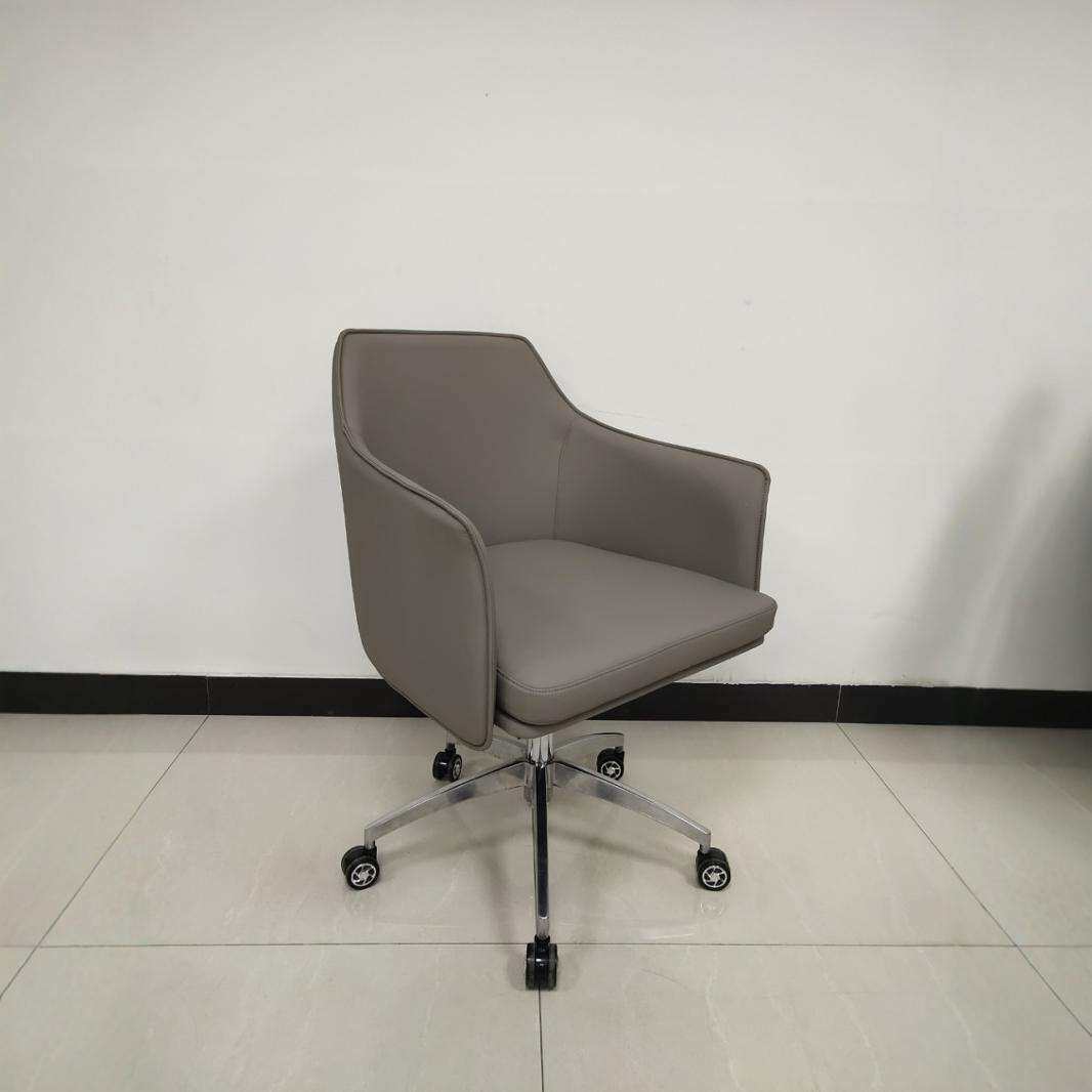 简约舒适皮质休闲椅客厅沙发椅餐厅咖啡厅办公单人椅洽谈接待椅子