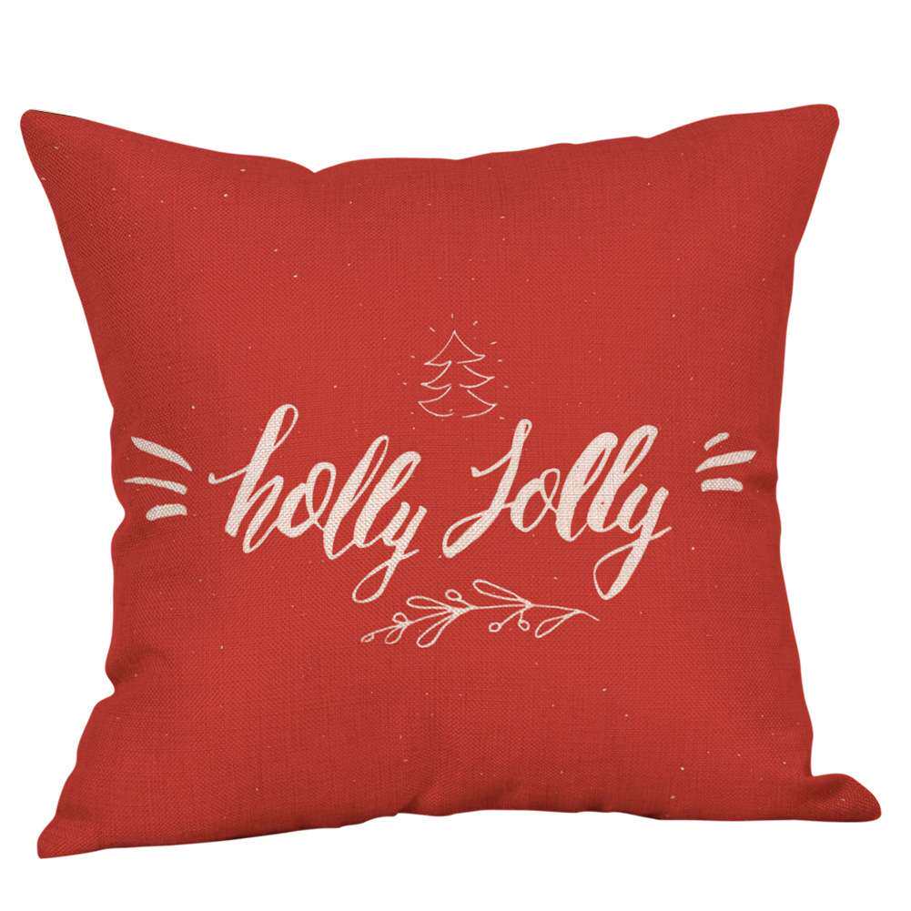 圣诞节英文印花抱枕套欧式家居柔软亲肤沙发靠垫办公室汽车靠垫