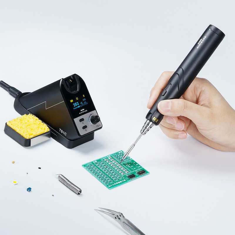 敏维miniware无线焊台TS1C充电式智能电烙铁电容储能台式焊接工具