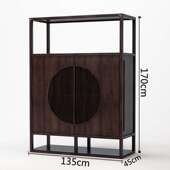 新中式 饰门厅柜家具 餐边柜乌金实木玄关现代简约储物柜靠墙隔断装