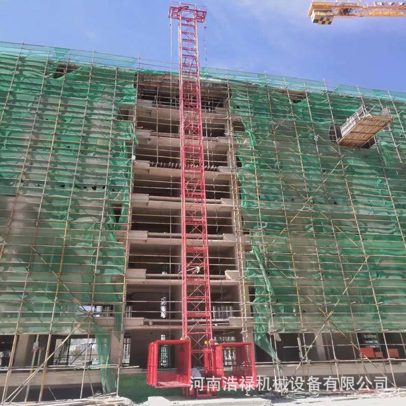 建筑工地施工用升降机 单柱双吊笼施工升降机 SS1T/1T物料升降机