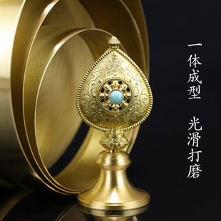 供佛曼扎盘摆件纯铜修曼黄铜B 宝37身光面密宗茶光加堆行曼札慧款