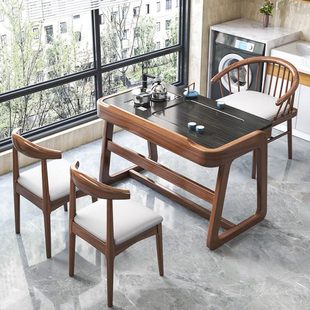 客厅家用小户型茶几轻奢现代简约实木泡茶台 阳台茶桌椅组合新中式