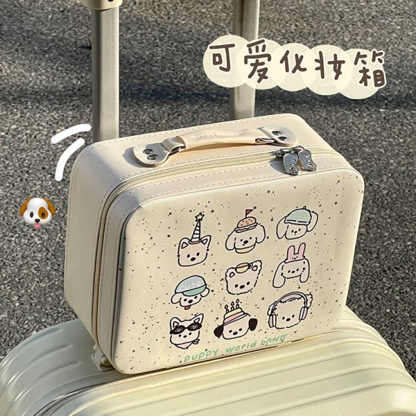 化妆包女便携式2024新款大容量外出旅行超火带镜子可爱手提化妆箱