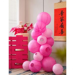 饰客厅订拍照婚礼婚房布置套装 结婚喜字灯笼装 婚庆用品背景墙立柱