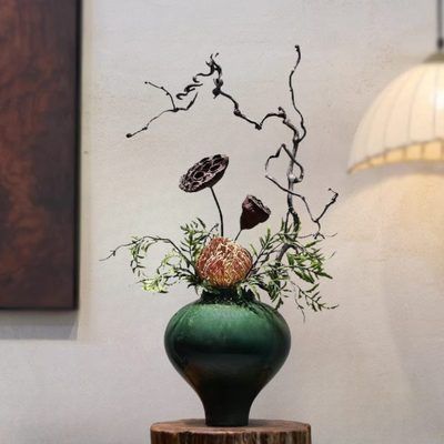 侘寂风宋式美学陶瓷花瓶插花民宿入户玄关摆件新中式禅意茶室装饰