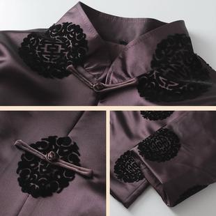 老人寿衣男全套纯棉材质寿服男士棕色中式高档送老衣殡葬用品天玺