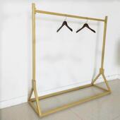 饰女装 金色衣服架子简约店铺装 店货架挂衣架 店展示架落地式 服装