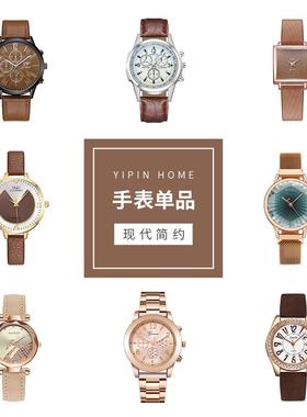 样板房衣帽间装饰品摆件男女电子时尚塑料皮钢带仿真手表模型新款