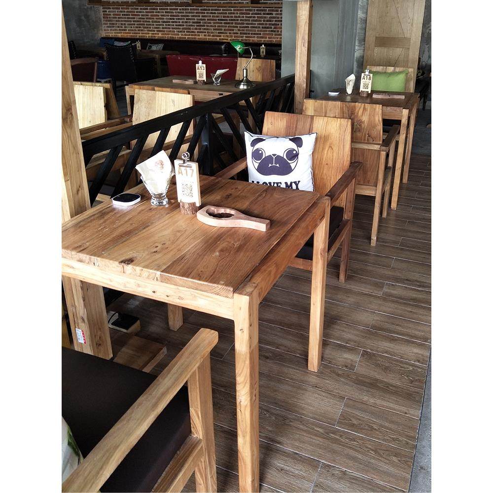 咖啡桌和椅子单人椅子实木靠背椅子旧榆树椅子咖啡馆覆古旧原木旧