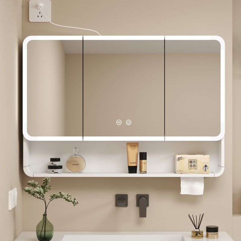 加厚圆弧浴室镜柜卫生间挂墙式智能带灯带美妆收纳架储物柜,家装主材,浴室镜柜,淘宝优惠券,粉丝福利购,淘宝优惠卷