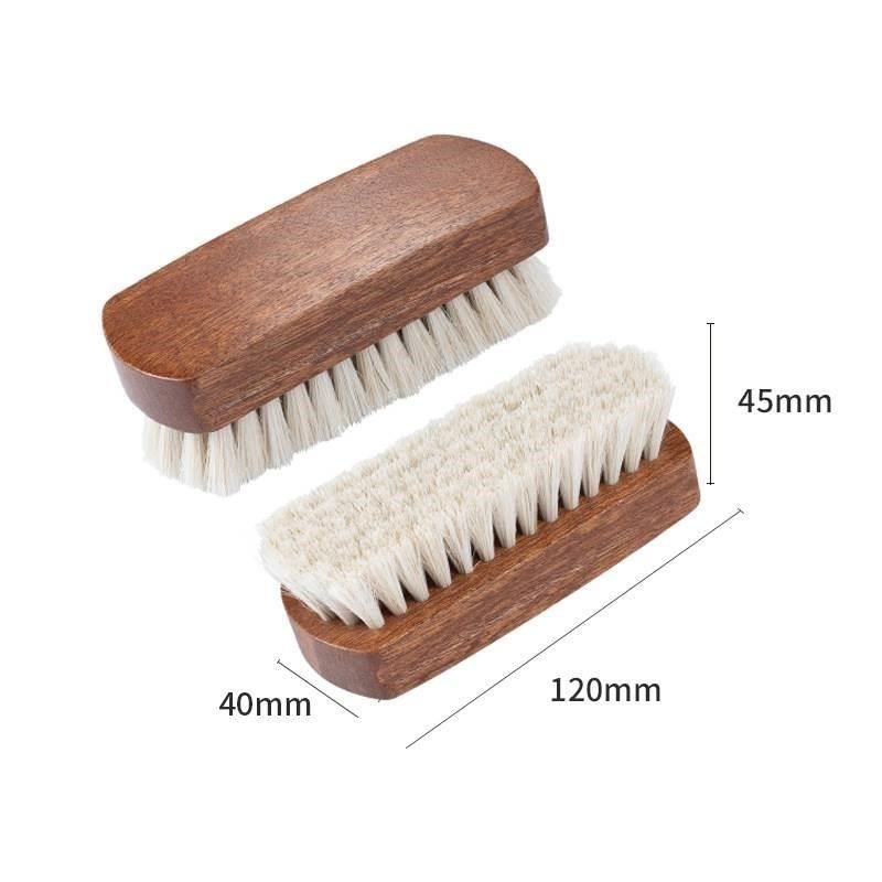 鞋油鞋刷套装花梨l木白马鬃毛刷貂油膏清洁护理抛光皮鞋保养工具