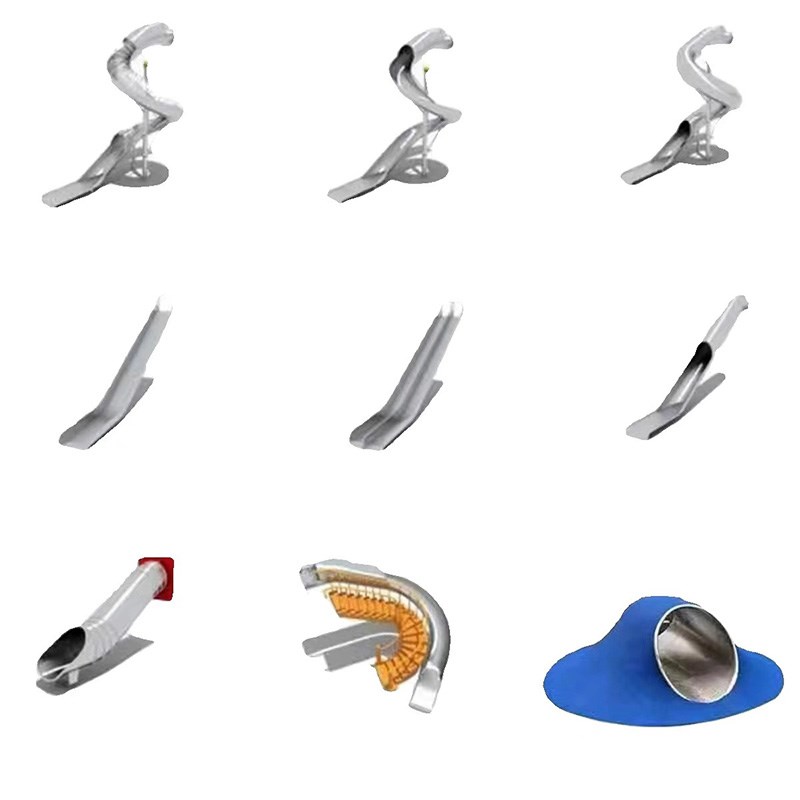 户外不锈钢儿童钻洞爬行隧道滑滑梯幼儿园小区成品攀爬钻山洞定制