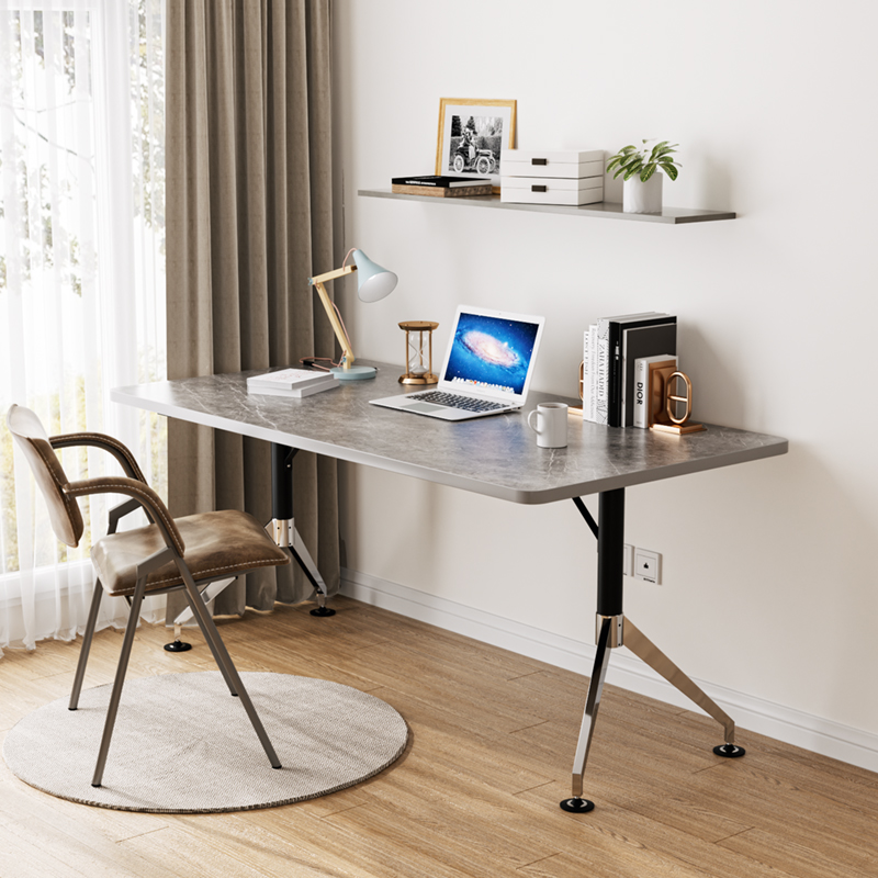 铁艺办公桌腿支架岩板吧台大理石瓷砖餐台黑色书桌底座会议金属脚