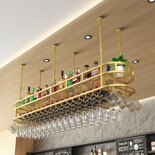 吧台悬挂酒架置物架酒柜红酒架摆件酒杯架倒挂红酒杯架子葡萄酒架