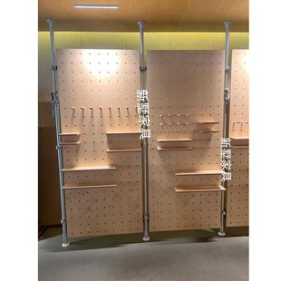 飾收納架頂天立地展架 工業風海洋板餐邊柜洞洞板屏風隔斷置物架裝