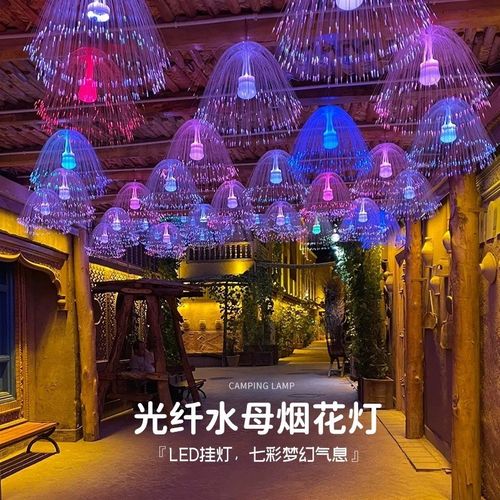 水母灯网红七彩变色led灯户外防水氛围装饰灯光纤灯树上悬挂彩灯