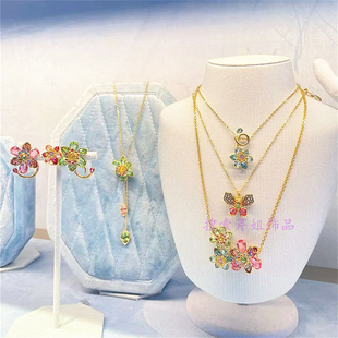 新品Millenia项链女 八角形Idyllia花朵多巴胺手链戒指水滴耳钉环