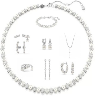 新款Matrix项链女 婚礼配饰手链耳饰品仿水晶珍珠戒指套装送礼物