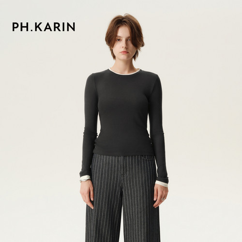 【自在新年】PH KARIN软糯百搭显瘦拼接针织衫上衣女2025春季新款