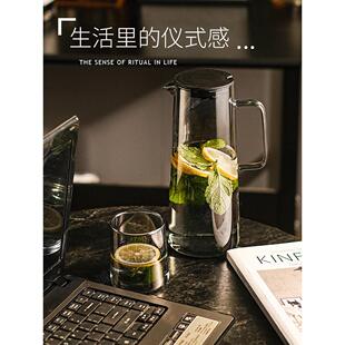 冷水水壶玻璃杯套家用大容量茶壶冷水水壶高价值水套耐高温领带水