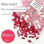 250 冷压母预绝缘接线端子 6.3插片 MDD5.5 线耳线鼻子 黄铜500祇