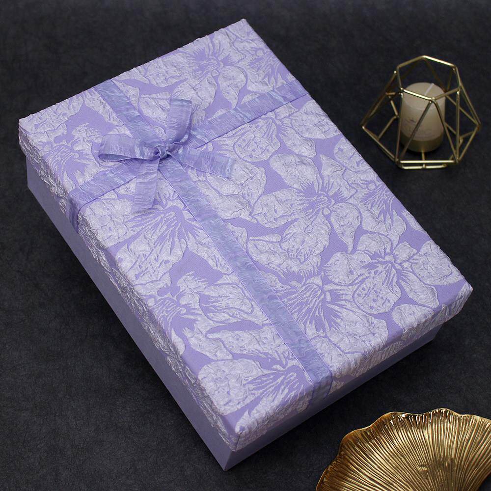 织物礼盒空盒子紫玫瑰礼盒小众包装盒子生日大高端礼盒
