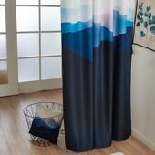 定制山水浴帘加厚卫生间窗帘浴室浴帘方式 防霉房间挂帘防水布窗帘