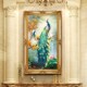 欧式 饰画酒店别墅客厅壁画定制竖挂画吉祥 纯手绘雀油画玄关装