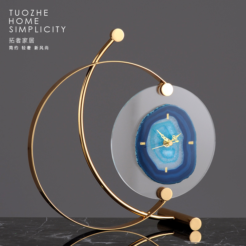 时钟装饰摆件欧式钟表座钟客厅书房台式电视柜摆钟办公室桌面坐钟