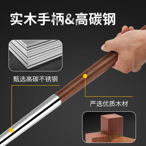 厨房用大锅铲不锈钢加长商用木把加长大炒勺食堂专用炒菜铲子加厚