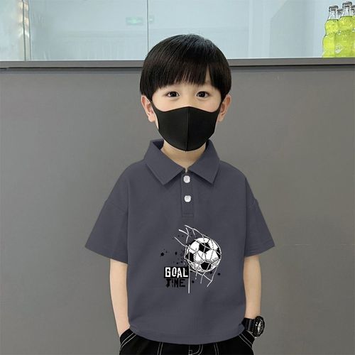 童装男童2025新款纯棉polo领短袖t恤百搭中大童宽松休闲打底上衣