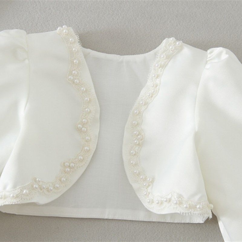 女童礼服披肩斗篷外套儿童花童婚纱礼服外套披风外搭开衫长袖外套