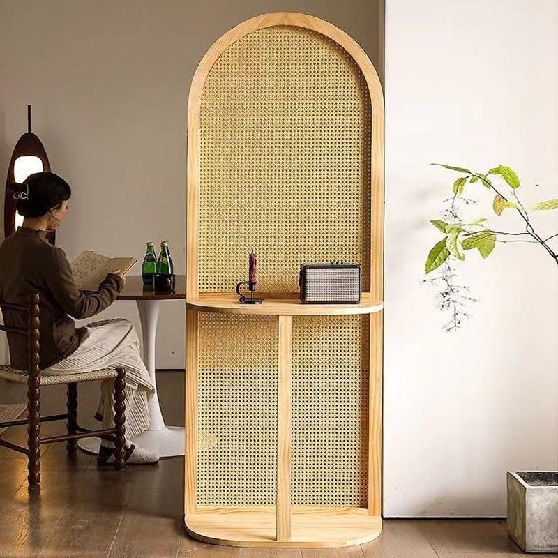 中古侘寂藤编屏风玄关隔断入户遮挡客厅落地置物花架卧室复古座屏,住宅家具,座屏,淘宝优惠券,粉丝福利购,淘宝优惠卷