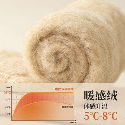 羊毛护膝袜套男士过膝盖长筒袜子秋冬季加绒加厚长袜冬天保暖腿套