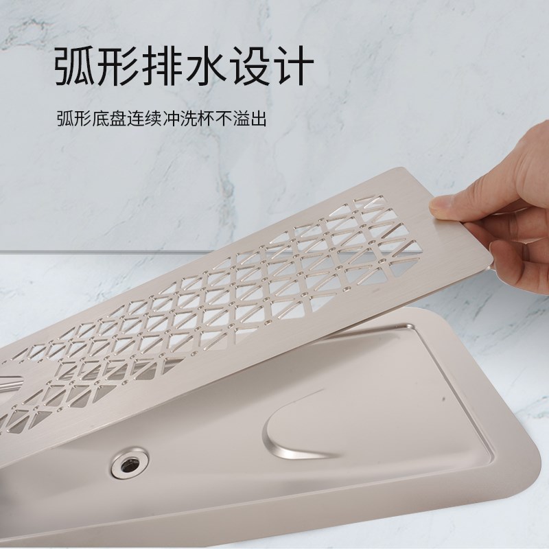 多功能加厚不锈钢洗杯器水槽推杯器嵌入式高压咖啡厅吧台沥水盆