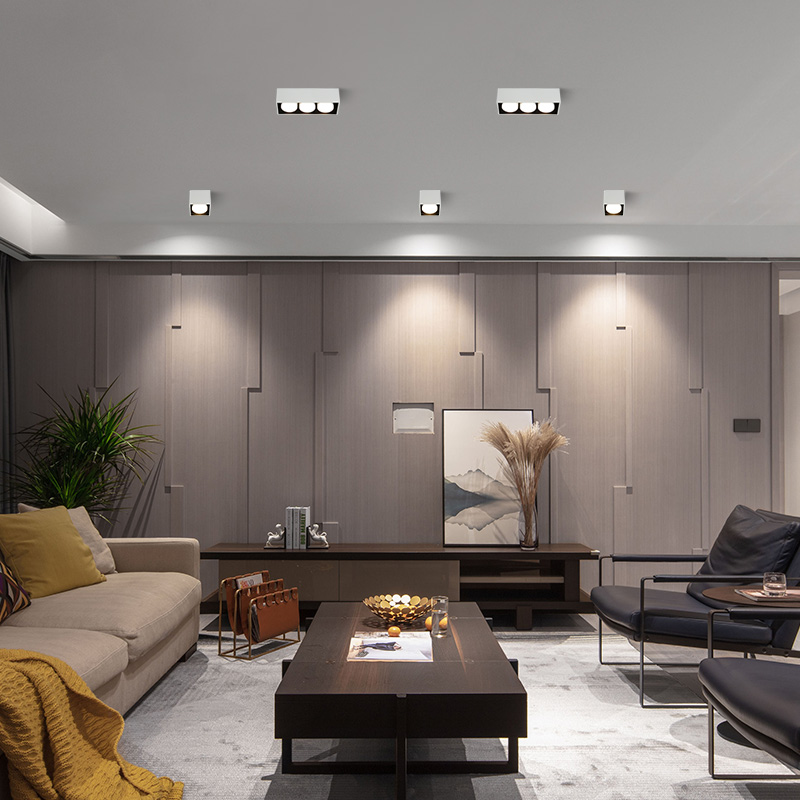 led明装筒灯天花灯客厅无主灯照明斗胆灯格栅灯盒子灯卧室吸顶灯