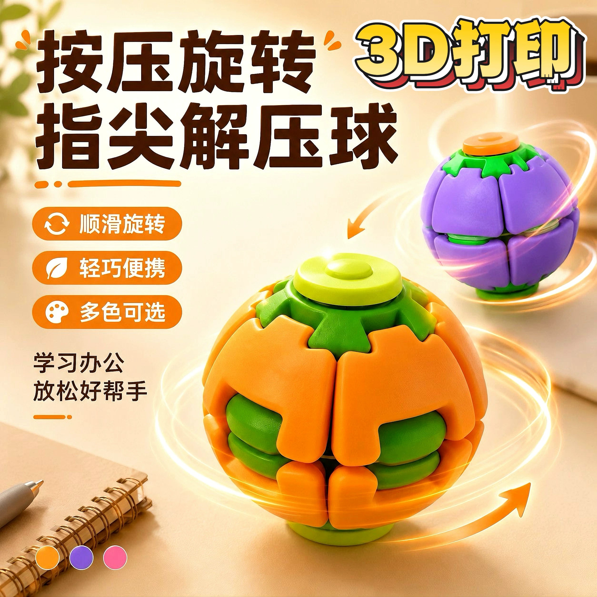 按压旋转指尖陀螺解压益智玩具图片